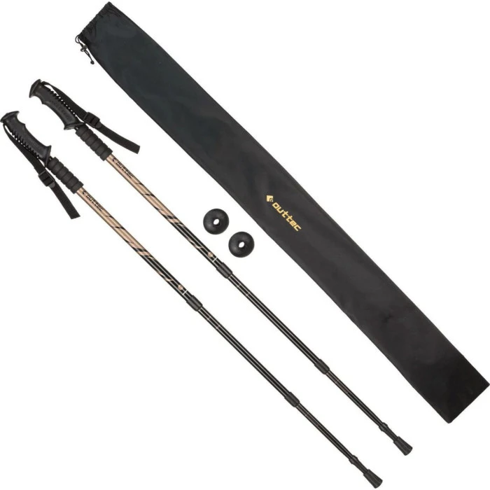 Трекінгові палки Outtec карбонові 3-х секційні 65-135см Anti-shock