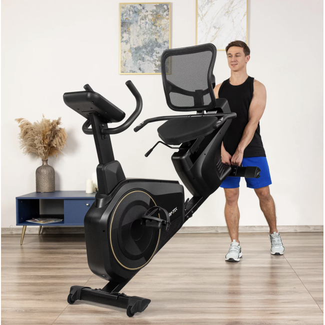 Горизонтальный велотренажер Gymtek XBR6000 электромагнитный золотистый