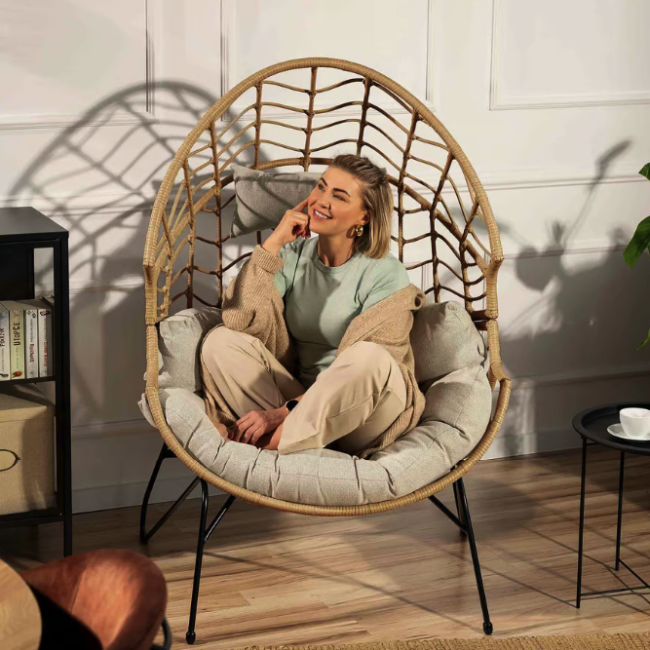 Ротанговое кресло-кокон Di Volio Alcamo для отдыха бежевый