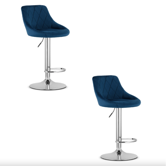 Барный стул Leobert Kast со спинкой темно-синий