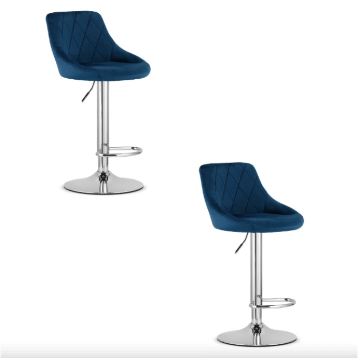 Барний стілець Leobert Kast з спинкою темно-синій