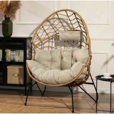 Крісло-кокон ротангове Di Volio Alcamo для відпочинку бежевий