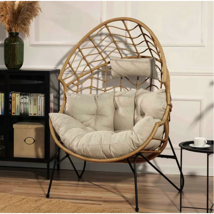 Крісло-кокон ротангове Di Volio Alcamo для відпочинку бежевий