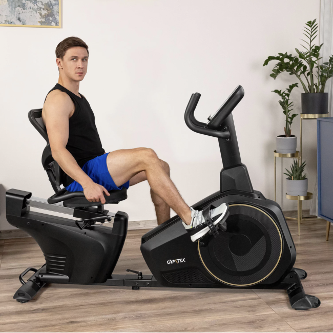 Горизонтальный велотренажер Gymtek XBR6000 электромагнитный золотистый