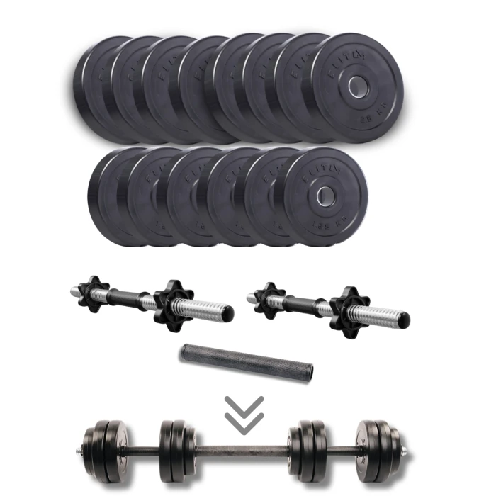 Набор гантели-штанга Elitum Titan 29кг с переходником