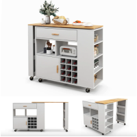 Раскладной столик тумба 2 в 1 Costway Rubber