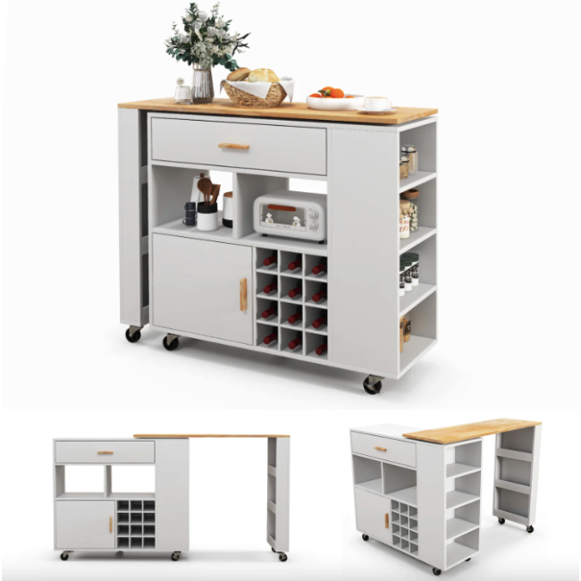 Раскладной столик тумба 2 в 1 Costway Rubber