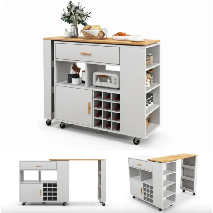 Раскладной столик тумба 2 в 1 Costway Rubber