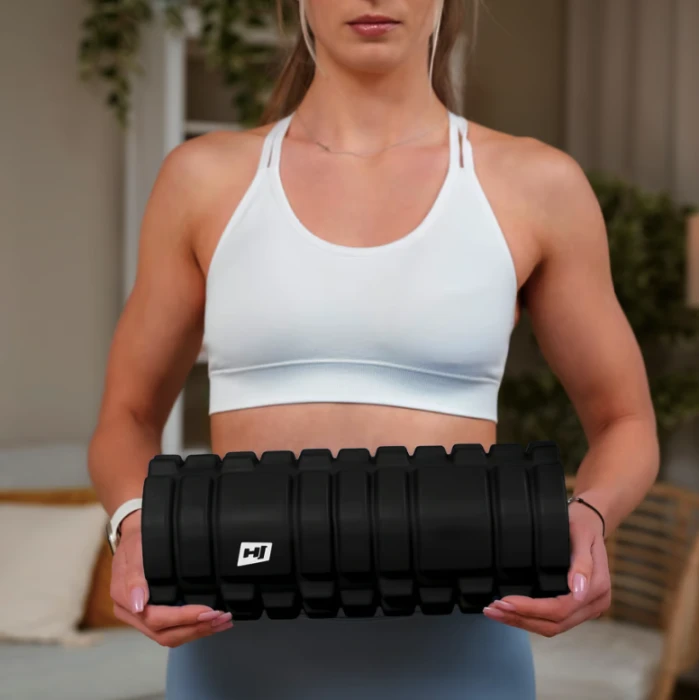 Роллер масажер (валик, ролик) Hop-Sport EVA 33см HS-A033YG чорний