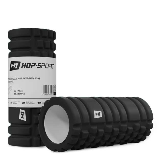 Роллер масажер (валик, ролик) Hop-Sport EVA 33см HS-A033YG чорний