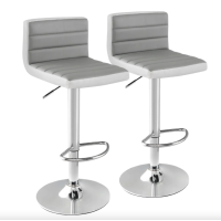Комплект барних стільців Costway Alisa екошкіра сірий