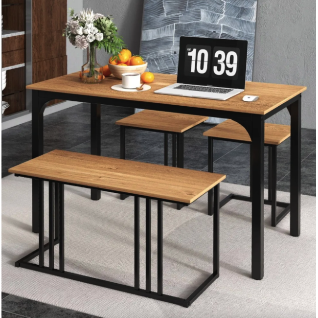 Комплект Costway Decima обідній стіл зі стільцями в стилі Loft натуральний