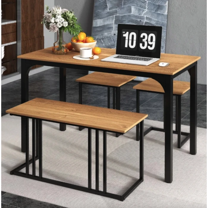 Комплект Costway Decima обідній стіл зі стільцями в стилі Loft натуральний