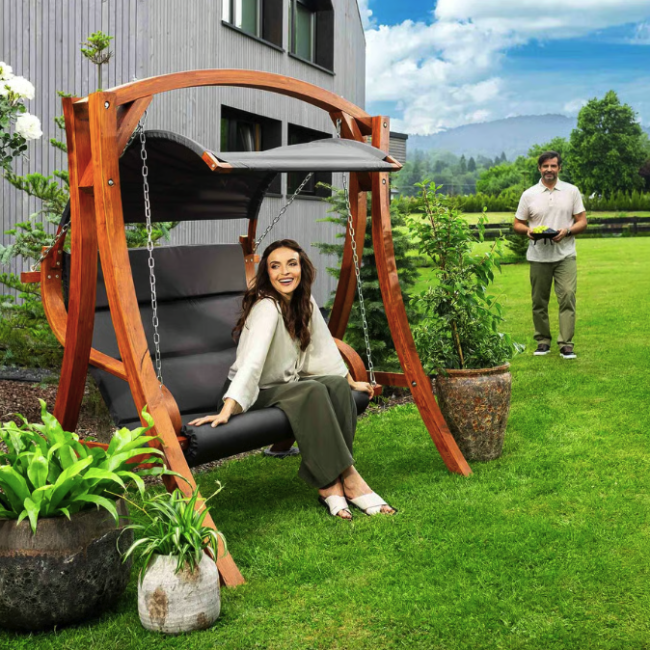 Садова гойдалка Di Volio Pergia двомісна сірий