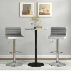 Комплект барних стільців Costway Alisa екошкіра сірий
