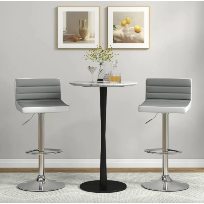 Комплект барных стульев Costway Alisa экокожа серый