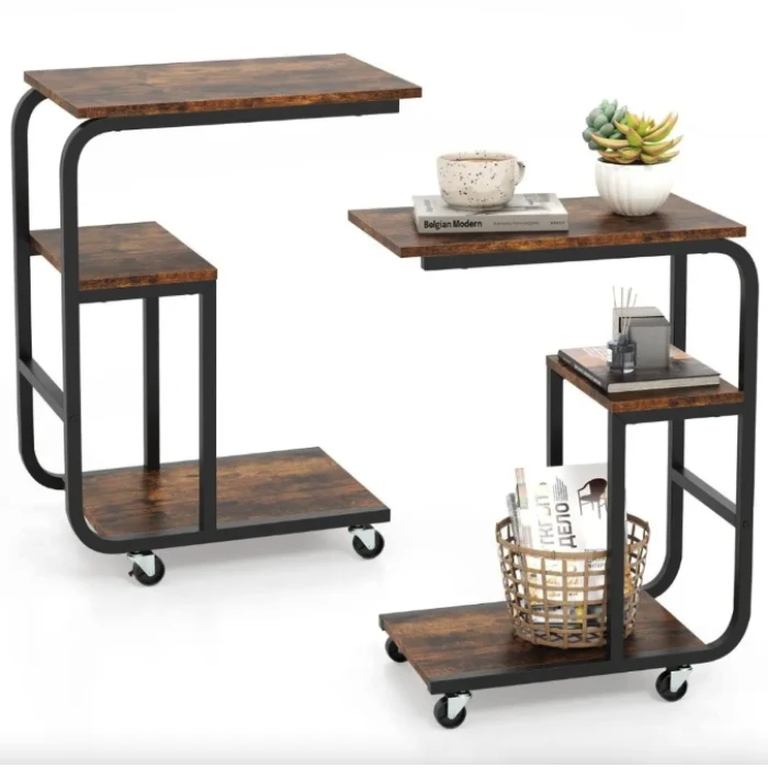 Журнальный столик приставной Costway Tavolino 2шт в стиле Loft