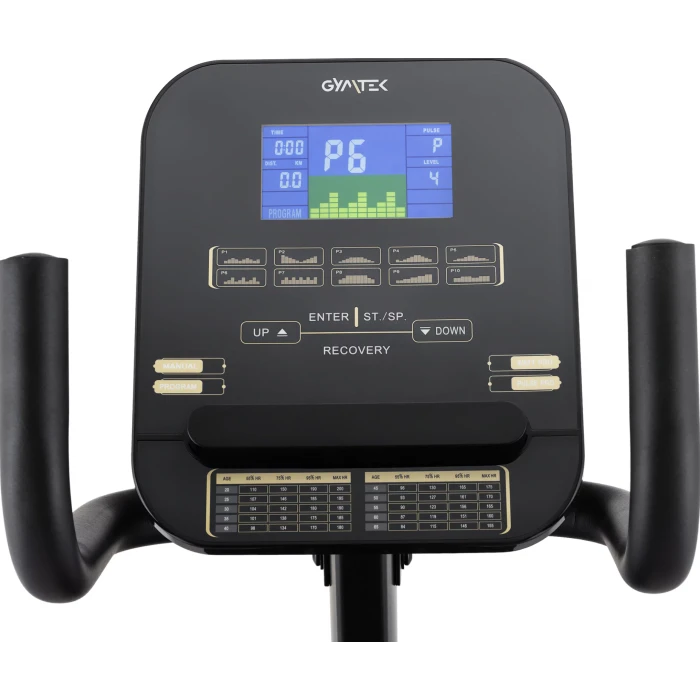 Горизонтальний велотренажер Gymtek XBR6000 електромагнітний золотистий