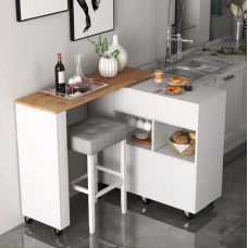 Розкладний столик тумба 2 в 1 Costway Rubber