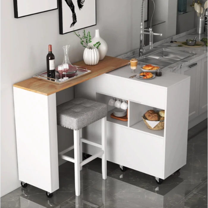 Раскладной столик тумба 2 в 1 Costway Rubber