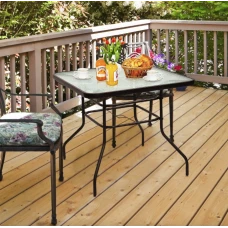 Садовый стол Costway Jupiter стеклянный