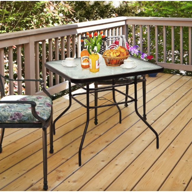 Садовый стол Costway Jupiter стеклянный