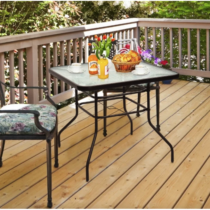 Садовый стол Costway Jupiter стеклянный