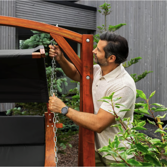 Садова гойдалка Di Volio Pergia двомісна сірий