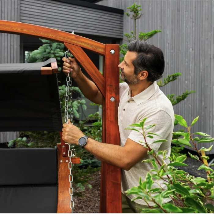 Садова гойдалка Di Volio Pergia двомісна сірий