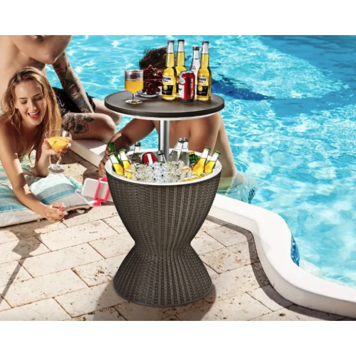 Стол-холодильник Costway Curver с регулируемой высотой 30L коричневый