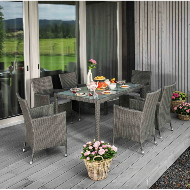 Садовая мебель Di Volio VERONA 6+1 Серый/серый