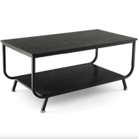 Журнальный стол Costway Marble двухъярусный черный