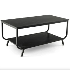 Журнальный стол Costway Marble двухъярусный черный