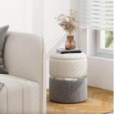 Пуф Costway Rosana велюровый комплект 2 штуки серый