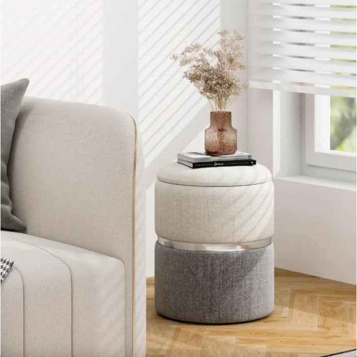 Пуф Costway Rosana велюровый комплект 2 штуки серый