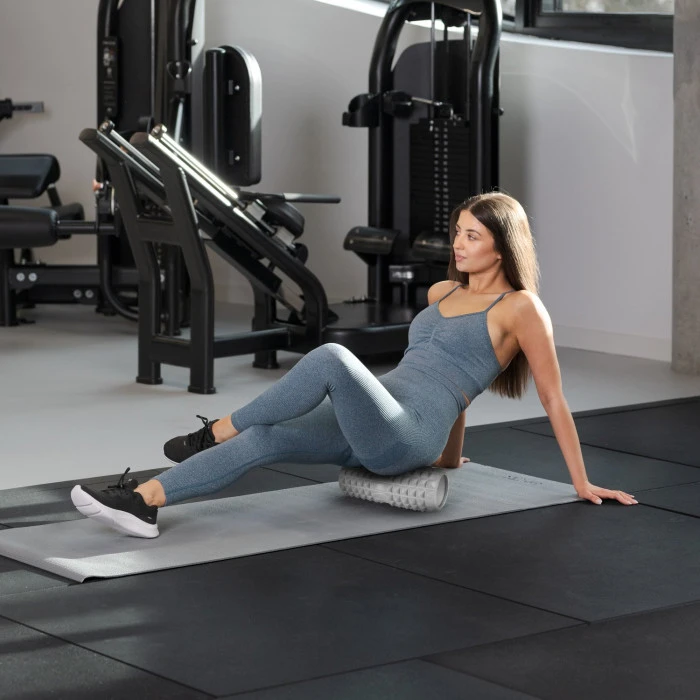 Масажний ролик Gymtek для йоги та фітнесу EVA 33*10,5см сірий