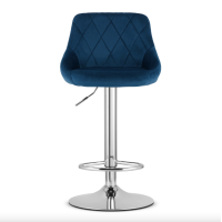 Барний стілець Leobert Kast з спинкою темно-синій