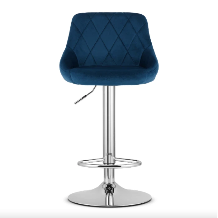Барний стілець Leobert Kast з спинкою темно-синій