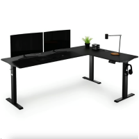 Компьютерный угловой стол Di Volio Trani с регулируемой высотой черный