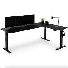 Компьютерный угловой стол Di Volio Trani с регулируемой высотой черный