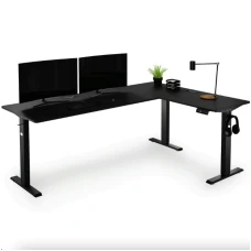 Комп'ютерний кутовий стіл Di Volio Trani з регульованою висотою чорний