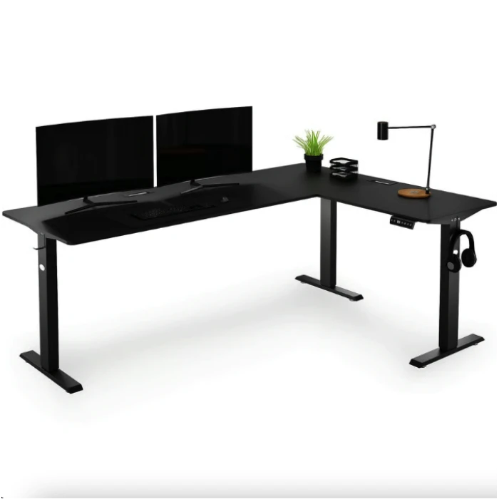 Компьютерный угловой стол Di Volio Trani с регулируемой высотой черный