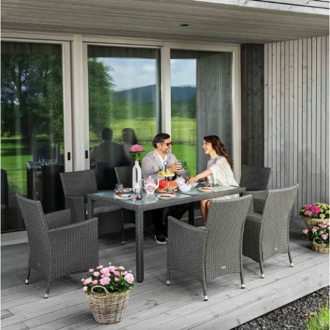 Садовая мебель Di Volio VERONA 6+1 Серый/серый