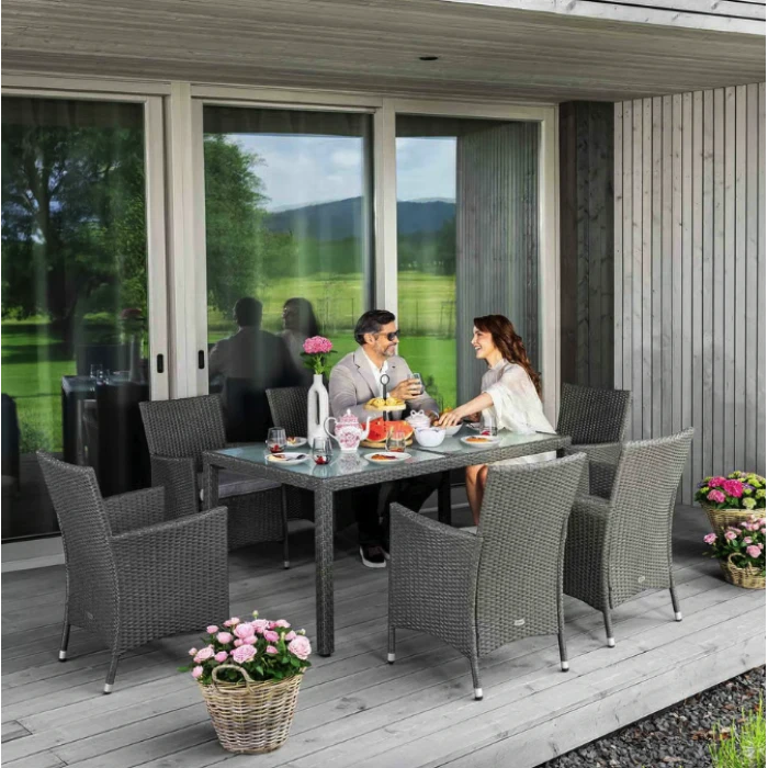 Садові меблі Di Volio VERONA 6+1 Сірий/сірий