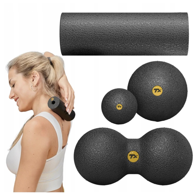 Набор массажеров Trex Sport TX-025EPS 4в1 для йоги и фитнеса черный