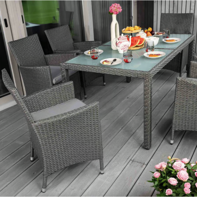 Садовая мебель Di Volio VERONA 6+1 Серый/серый