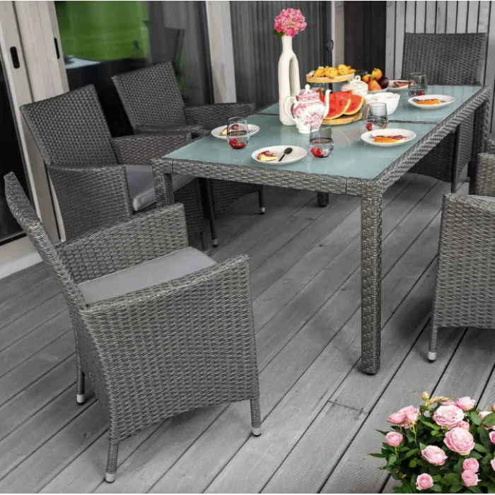 Садові меблі Di Volio VERONA 6+1 Сірий/сірий