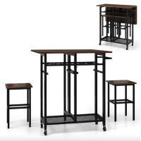 Комплект барний Costway Ravelli розкладний стіл з стільцями в стилі Loft