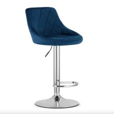Барний стілець Leobert Kast з спинкою темно-синій
