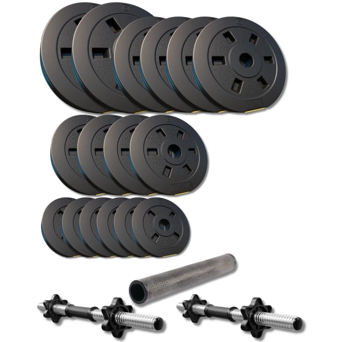 Набір гантелі-штанга 2в1 Besport PowerPro 59кг з перехідником